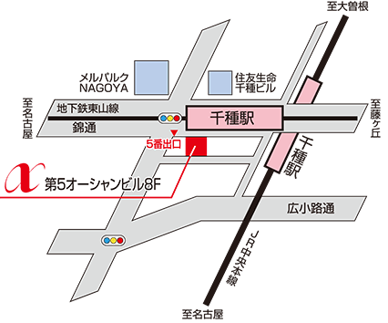 名古屋支店までの地図